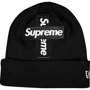 Supreme New Era Cross Box Logo Beanie Black